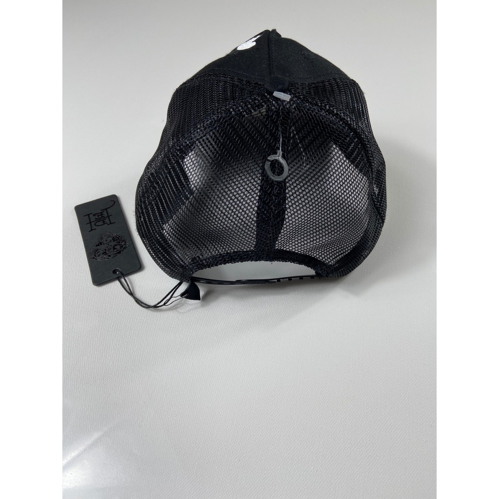 Ed Hardy Hat Black Mesh Trucker Cap Skull And Dagger One Size Fits All Snapback - Picture 4 of 8